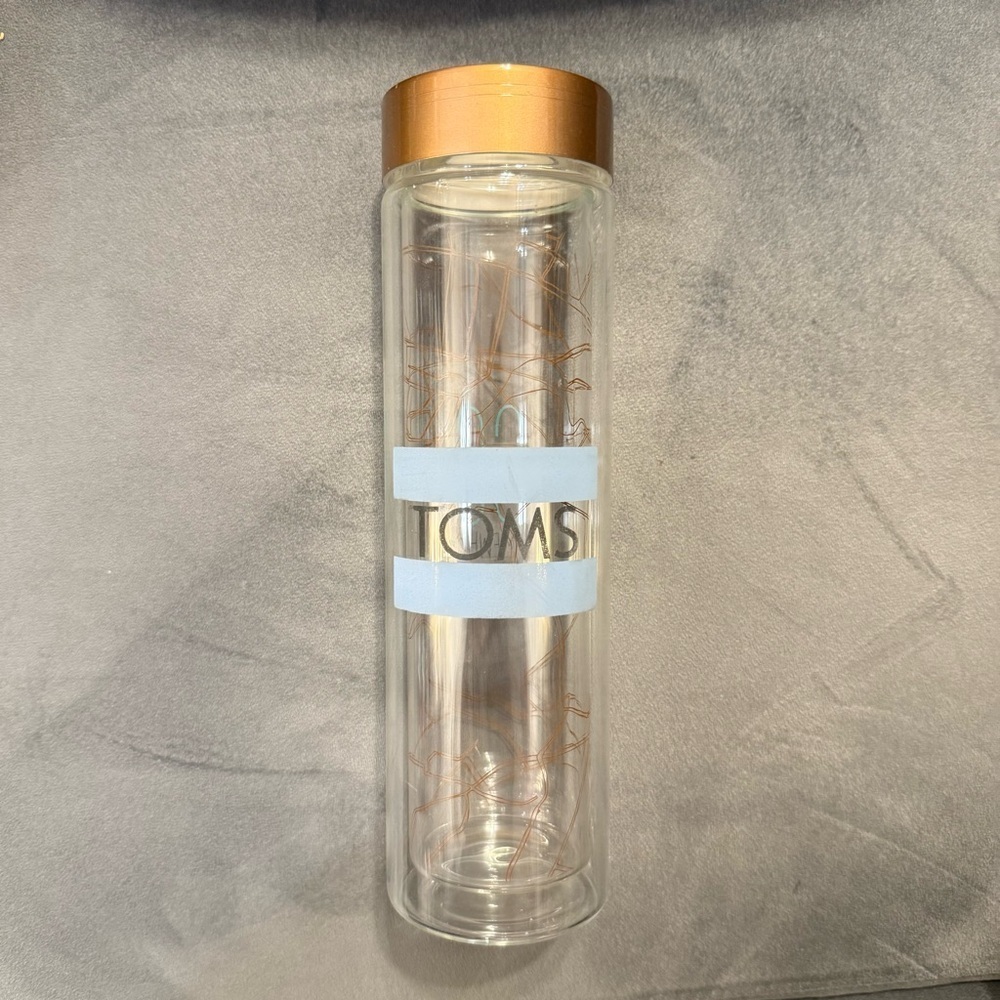 EUC TOMS Double Wall Glass Water Bottle